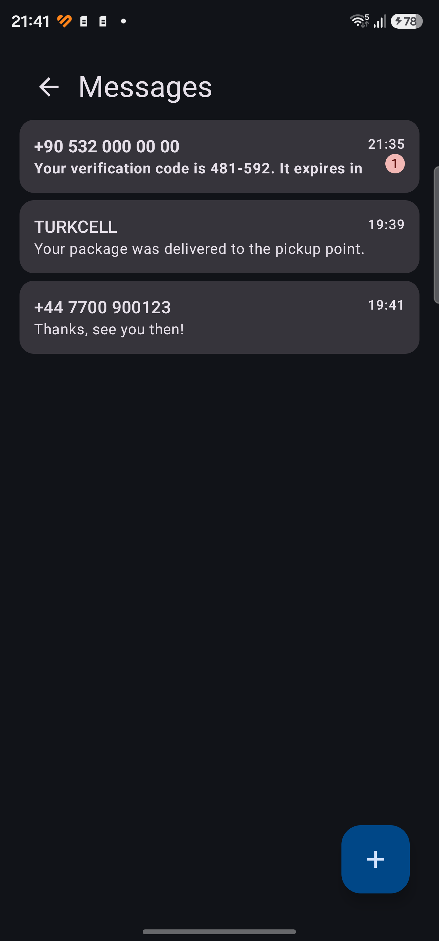 Conversations list